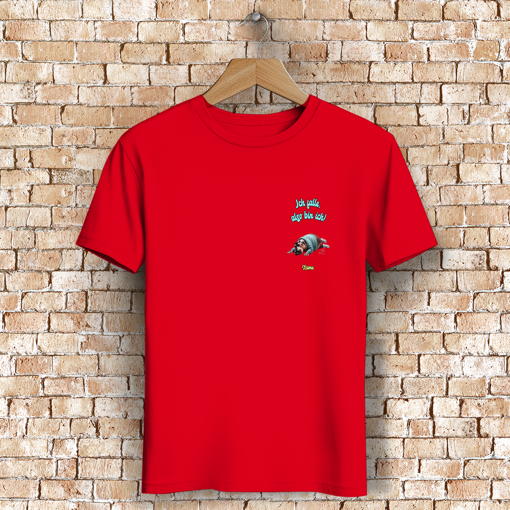 Modell Niko * Elnika Herren Bio T-Shirt * Ich falle, also bin ich!