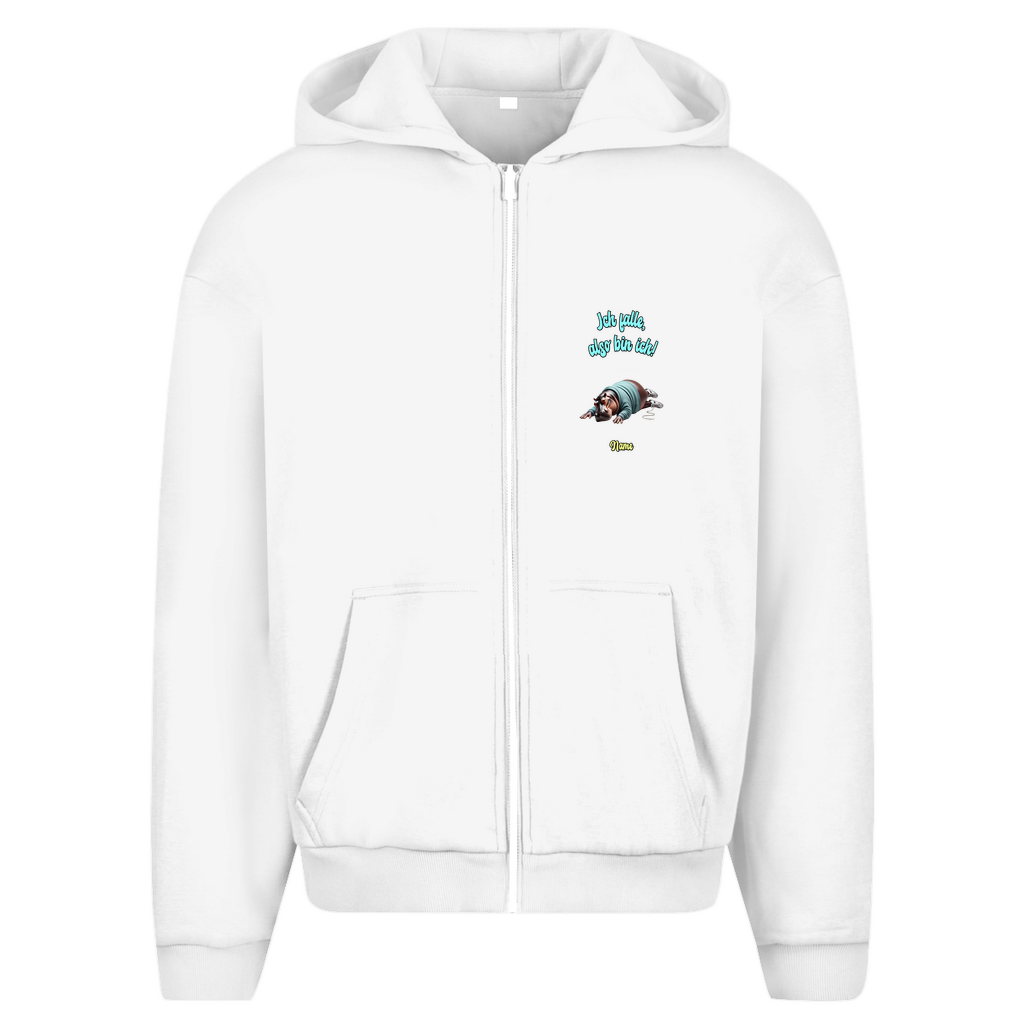 Modell Erna * Elnika Oversize Zipper Hoodie * Ich falle, also bin ich!