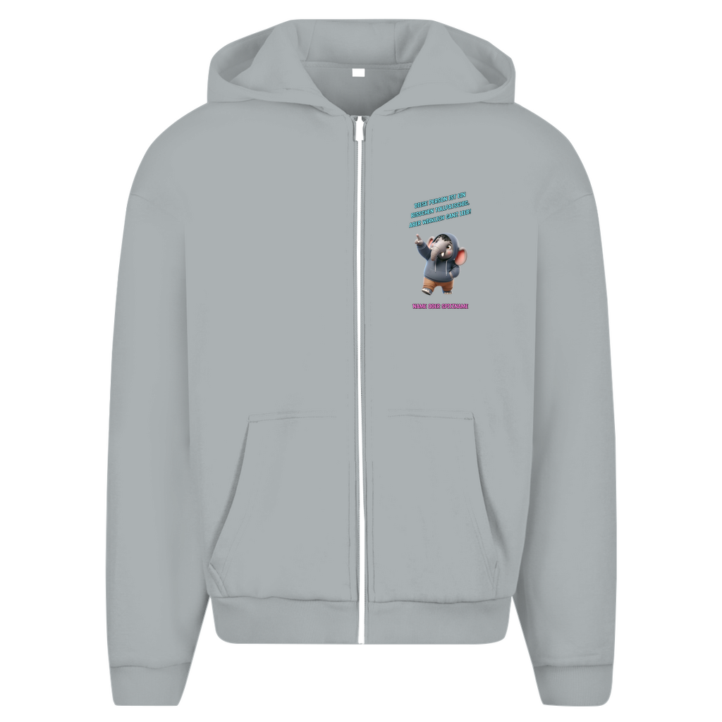 Modell Erna - Elnika Oversize Zipper Hoodie - Tollpatschig aber lieb