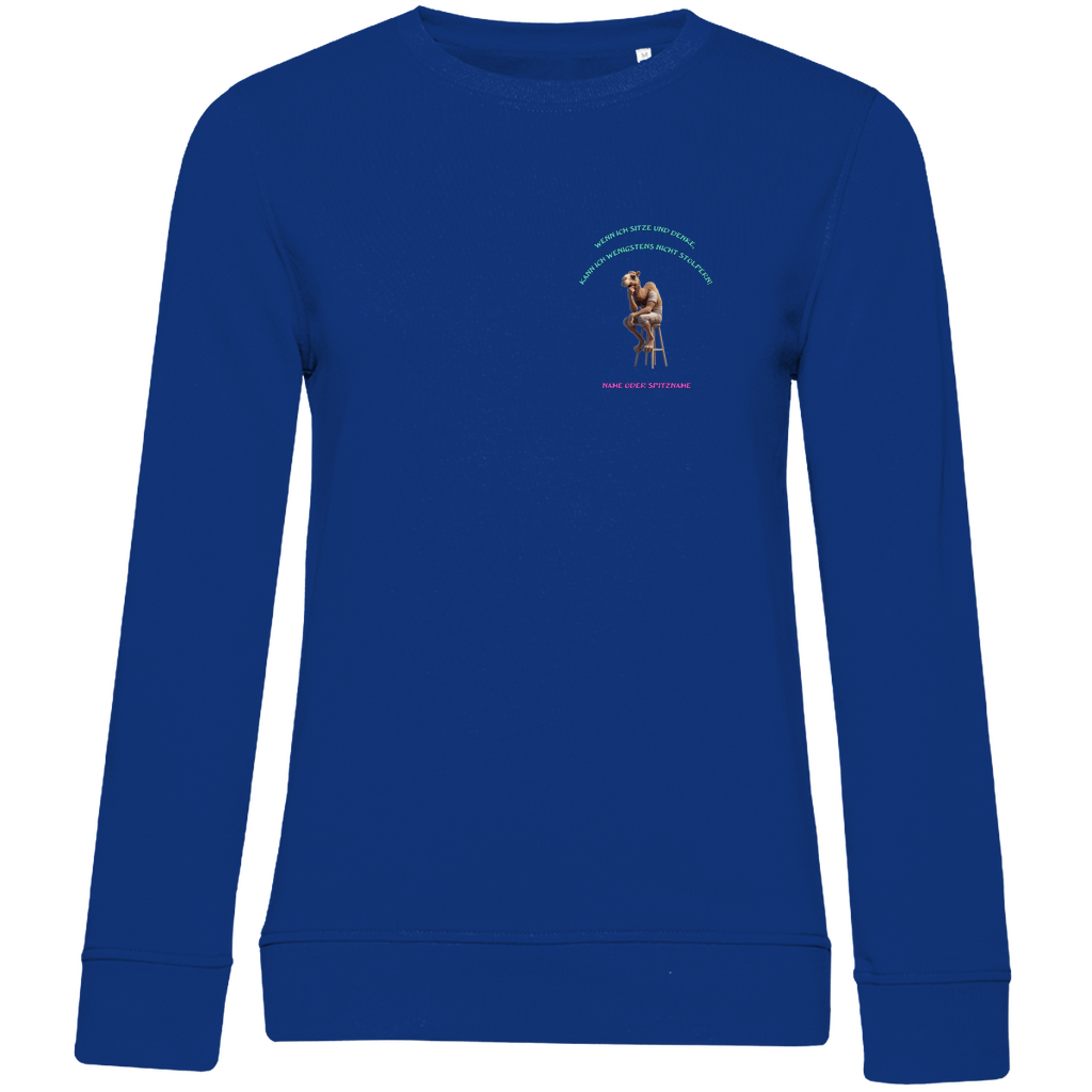 Modell Katharina * Elnika Damen Bio Sweatshirt * Denkerpose