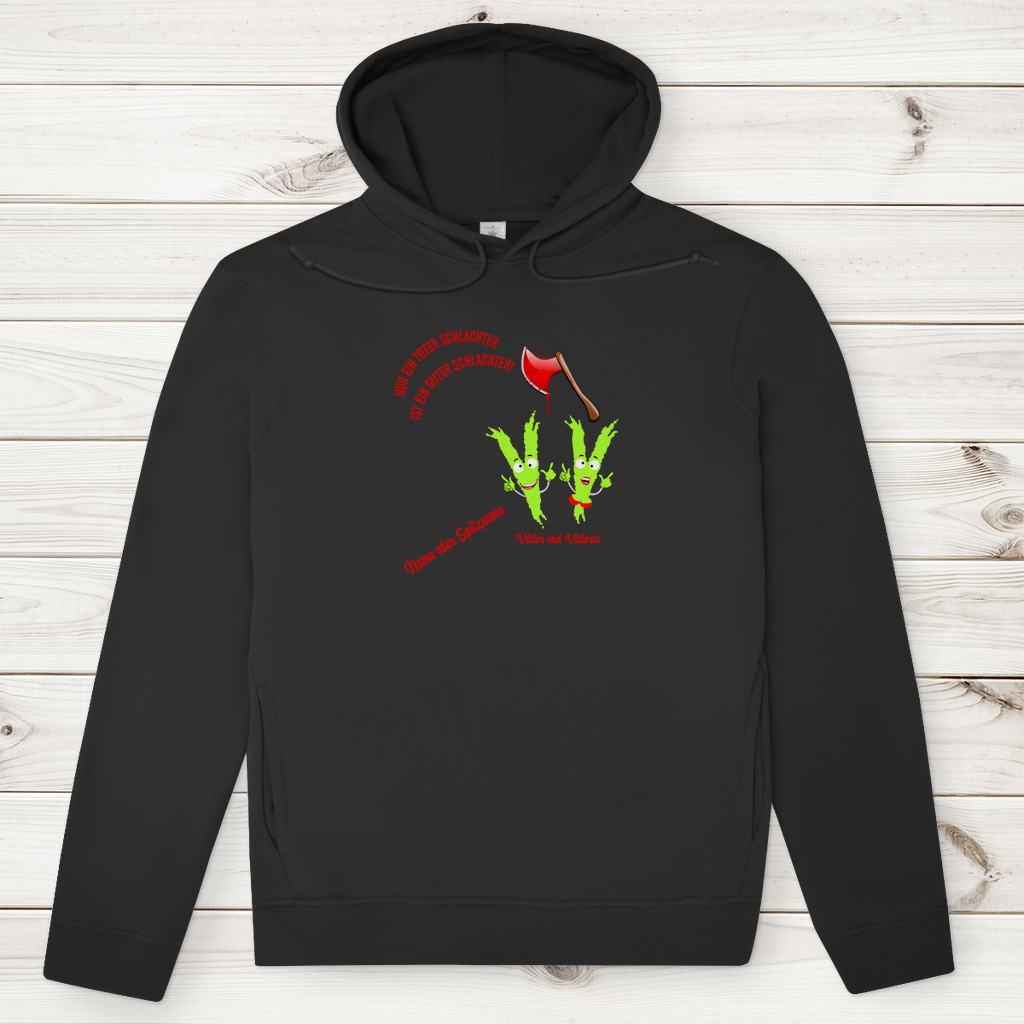 Modell Nilan - Elnika Herren Bio Hoodie - Nur ein toter Schlachter