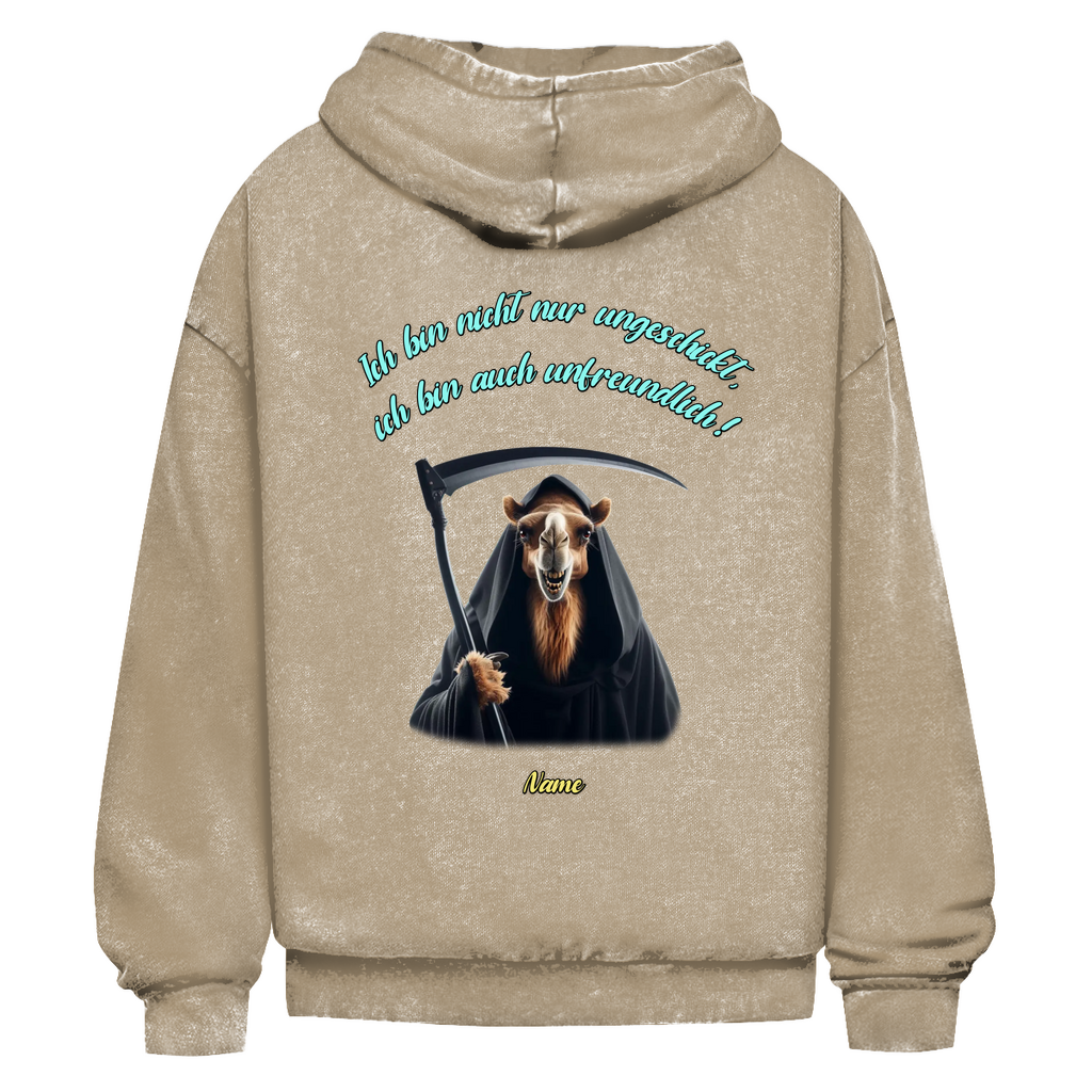 Modell Nicole * Elnika Oversize Washed Hoodie * Unfreundlich