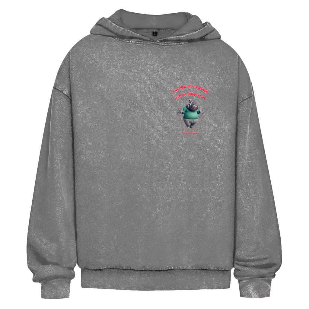 Modell Nicole * Oversize Washed Hoodie * Stolz ein Tollpatsch zu sein