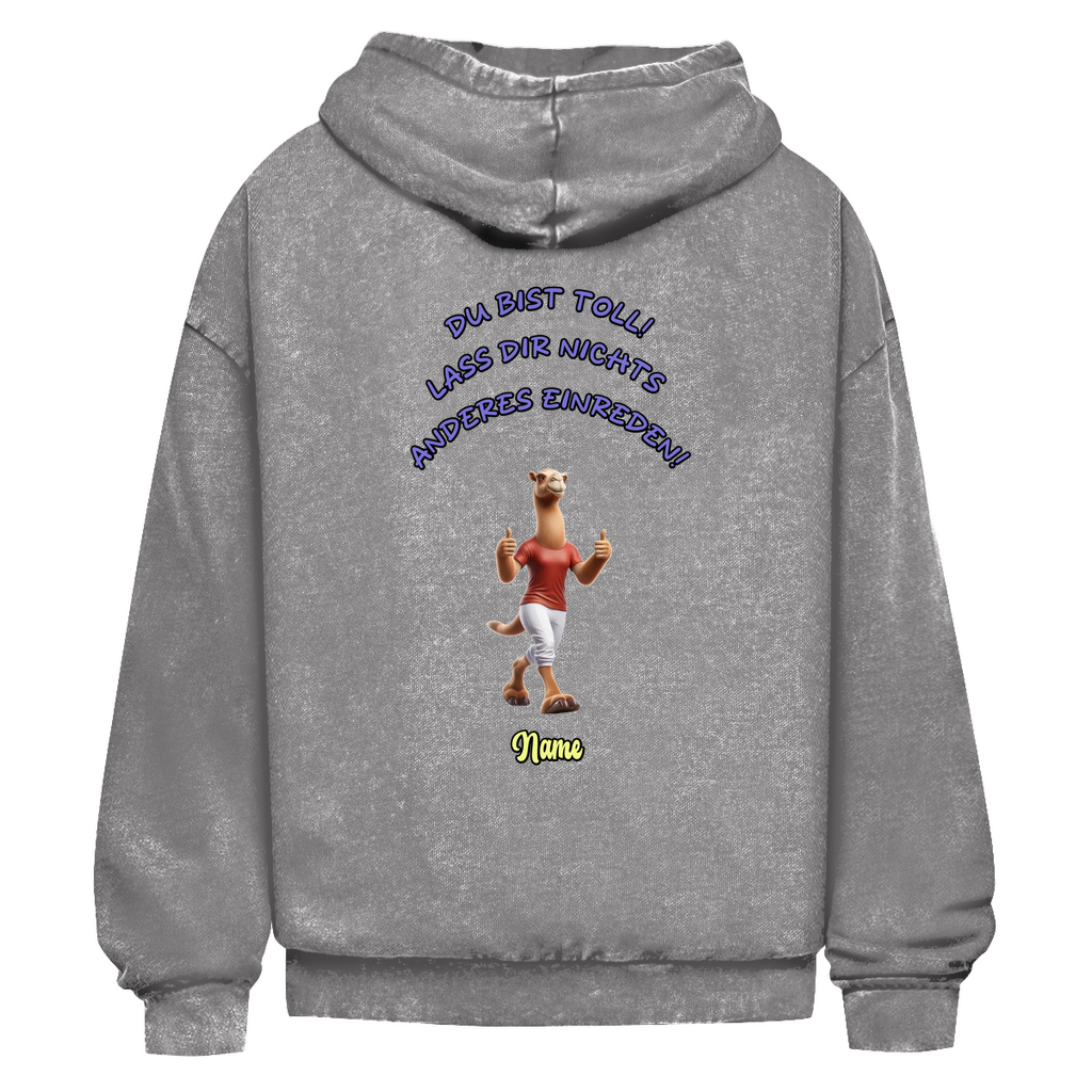 Modell Nicole * Elnika Oversize Washed Hoodie * Du bist toll