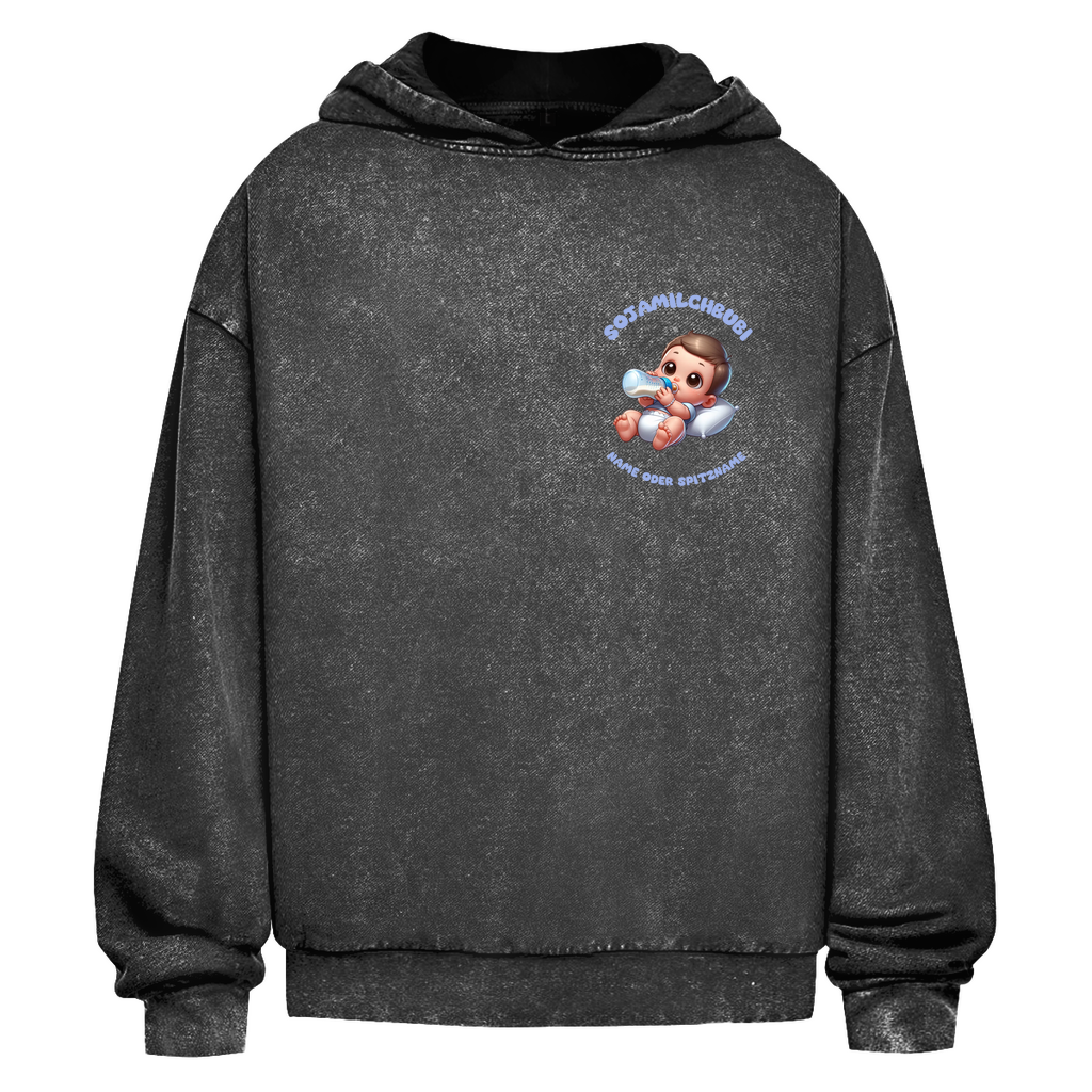 Modell Nicole - Elnika Oversize Washed Hoodie - Sojamilchbubi