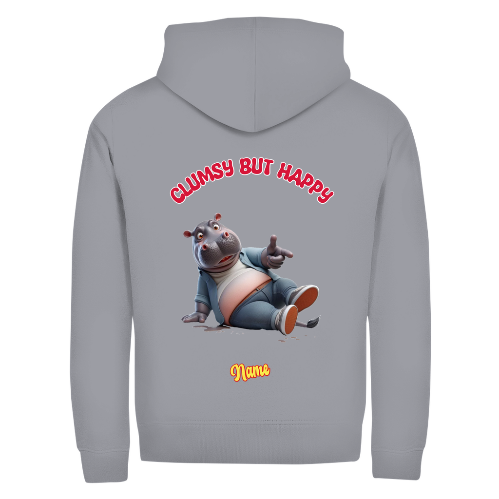 Modell Egon * Elnika Herren Zipper Hoodie  * Clumsy but happy