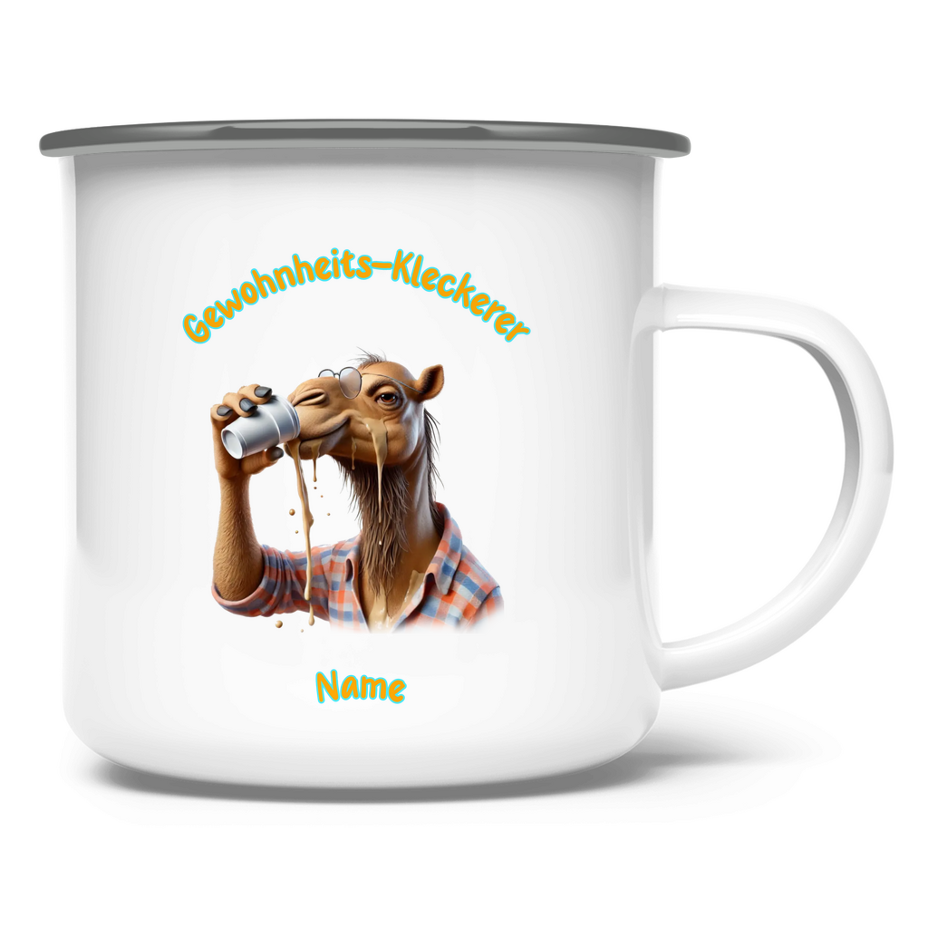 Elnika Emaille Tasse * Gewohnheits-Kleckerer
