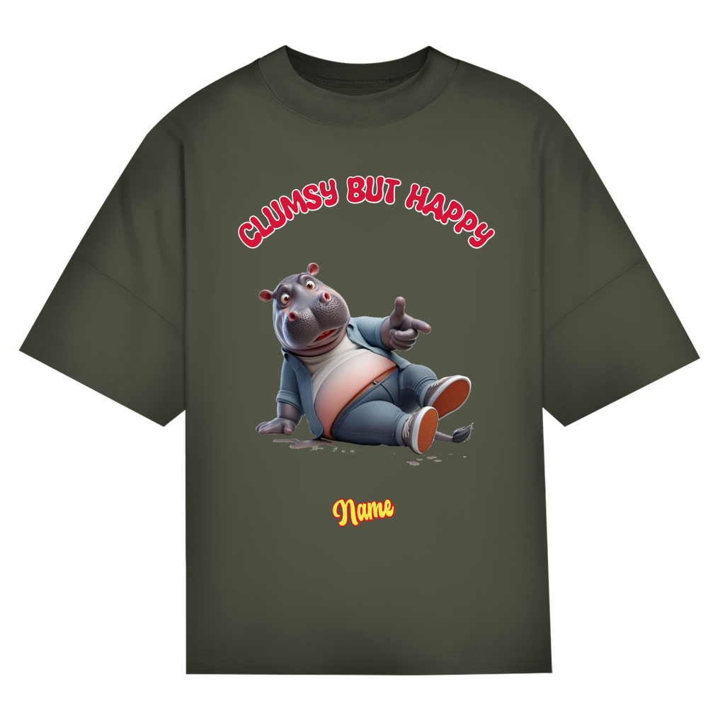 Modell Niklas * Elnika Oversize Bio T-Shirt * Clumsy but happy
