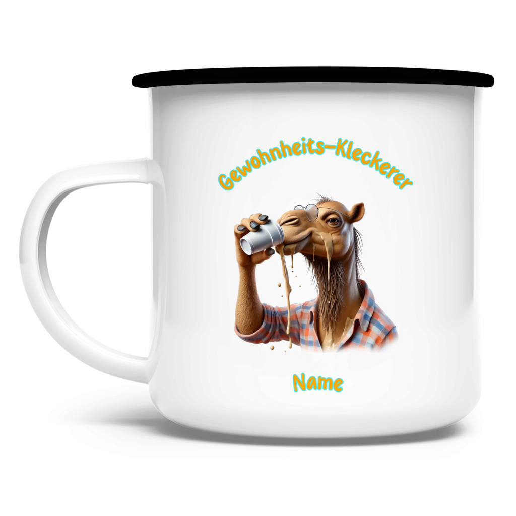 Elnika Emaille Tasse * Gewohnheits-Kleckerer