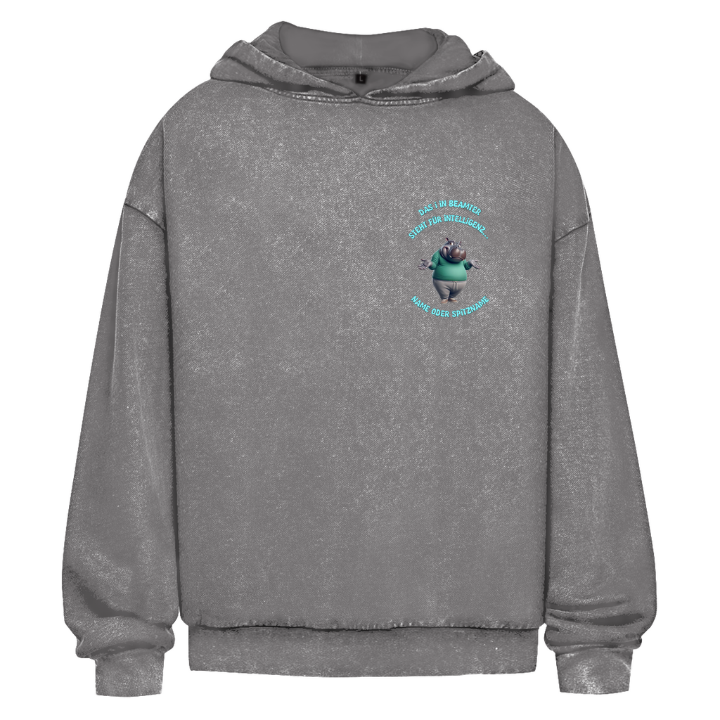 Modell Nicole - Elnika Oversize Washed Hoodie - Beamter