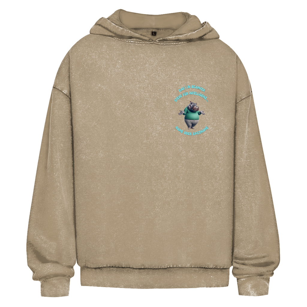 Modell Nicole - Elnika Oversize Washed Hoodie - Beamter