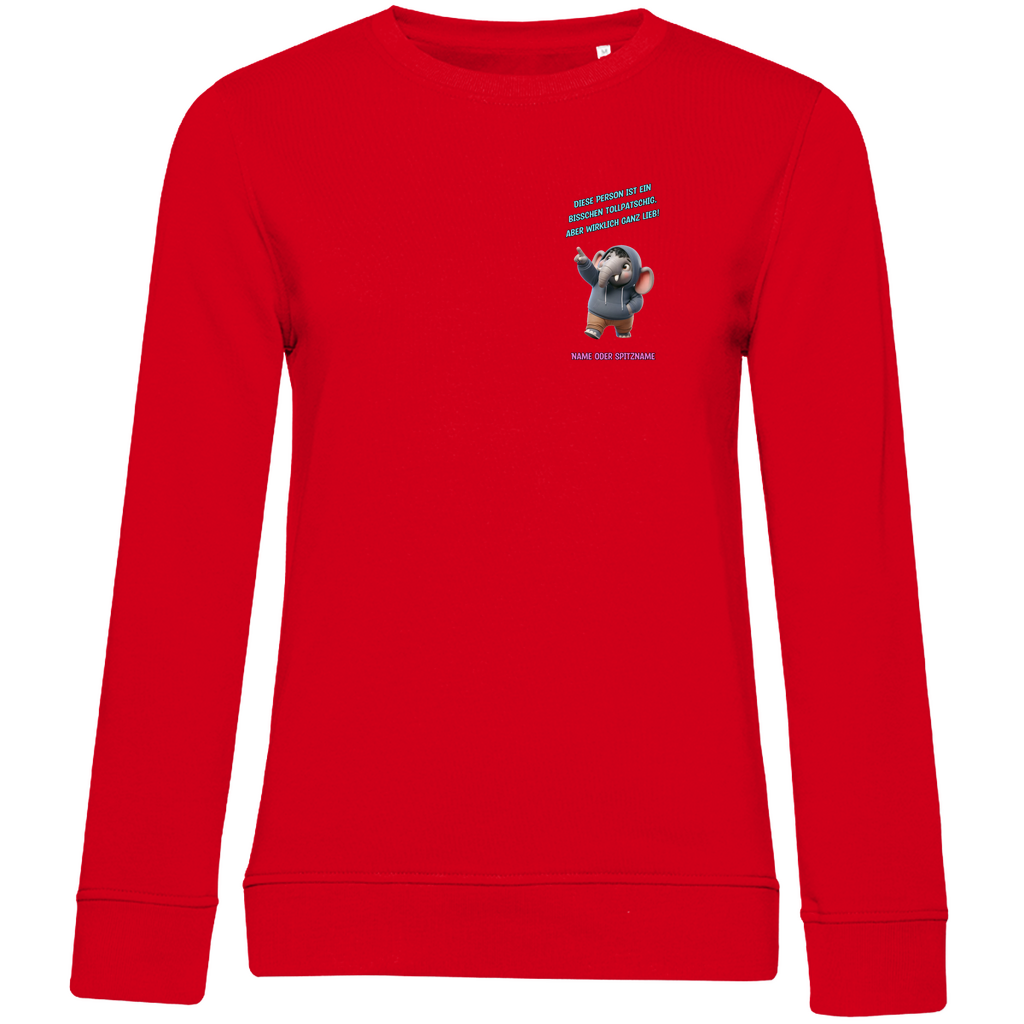 Modell Katharina - Elnika Damen Bio Sweatshirt - Tollpatschig aber lieb