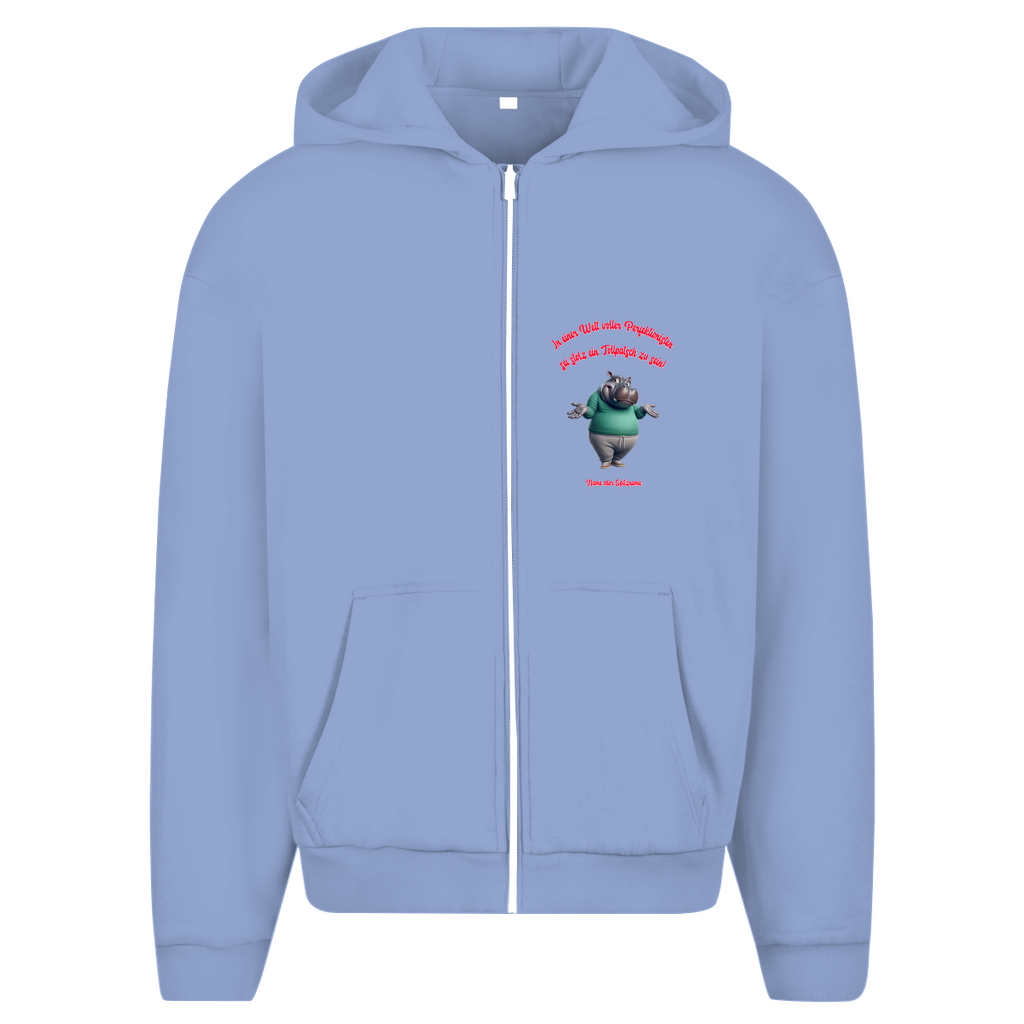 Modell Erna * Oversize Zipper Hoodie * Stolz ein Tollpatsch zu sein