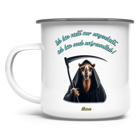 Elnika Emaille Tasse * Unfreundlich