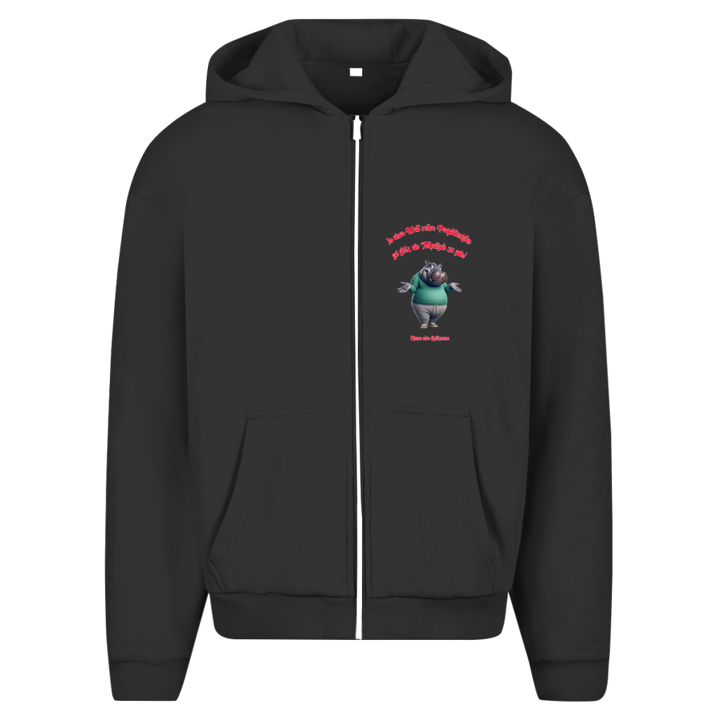 Modell Erna * Oversize Zipper Hoodie * Stolz ein Tollpatsch zu sein