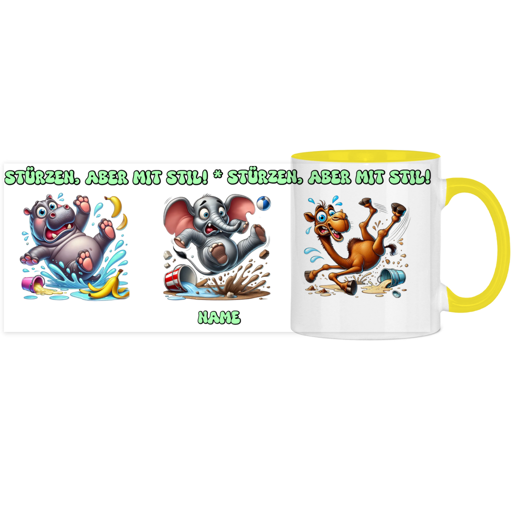 Elnika Panorama Tasse zweifarbig - Stürzen, aber mit Stil!