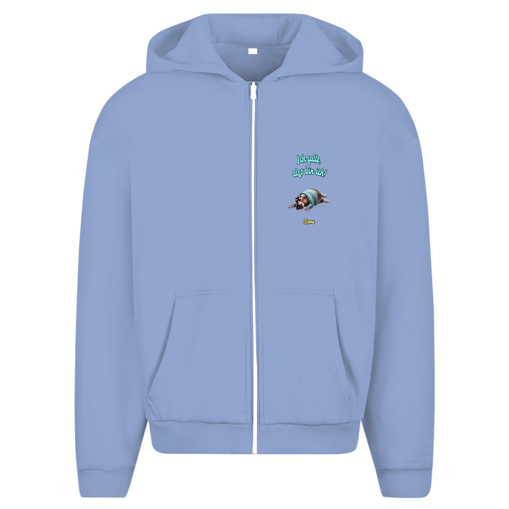 Modell Erna * Elnika Oversize Zipper Hoodie * Ich falle, also bin ich!