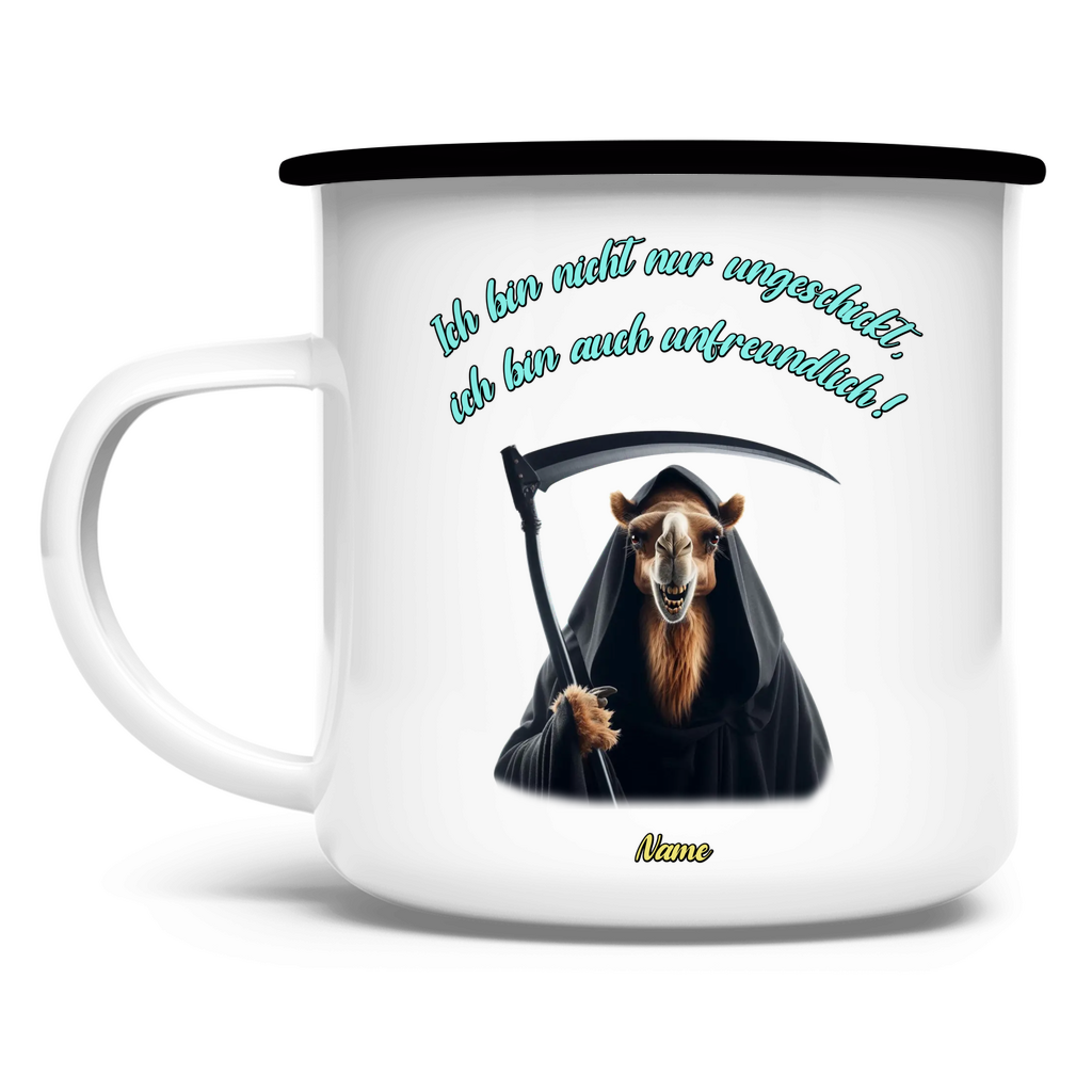 Elnika Emaille Tasse * Unfreundlich