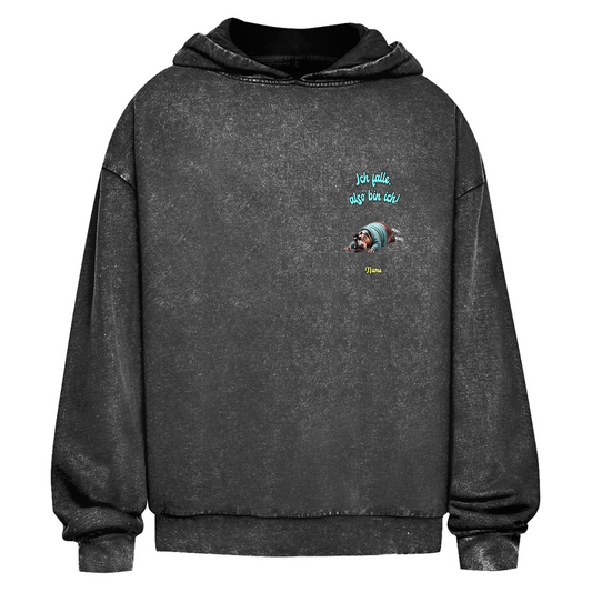 Modell Nicole * Elnika Oversize Washed Hoodie * Ich falle, also bin ich!