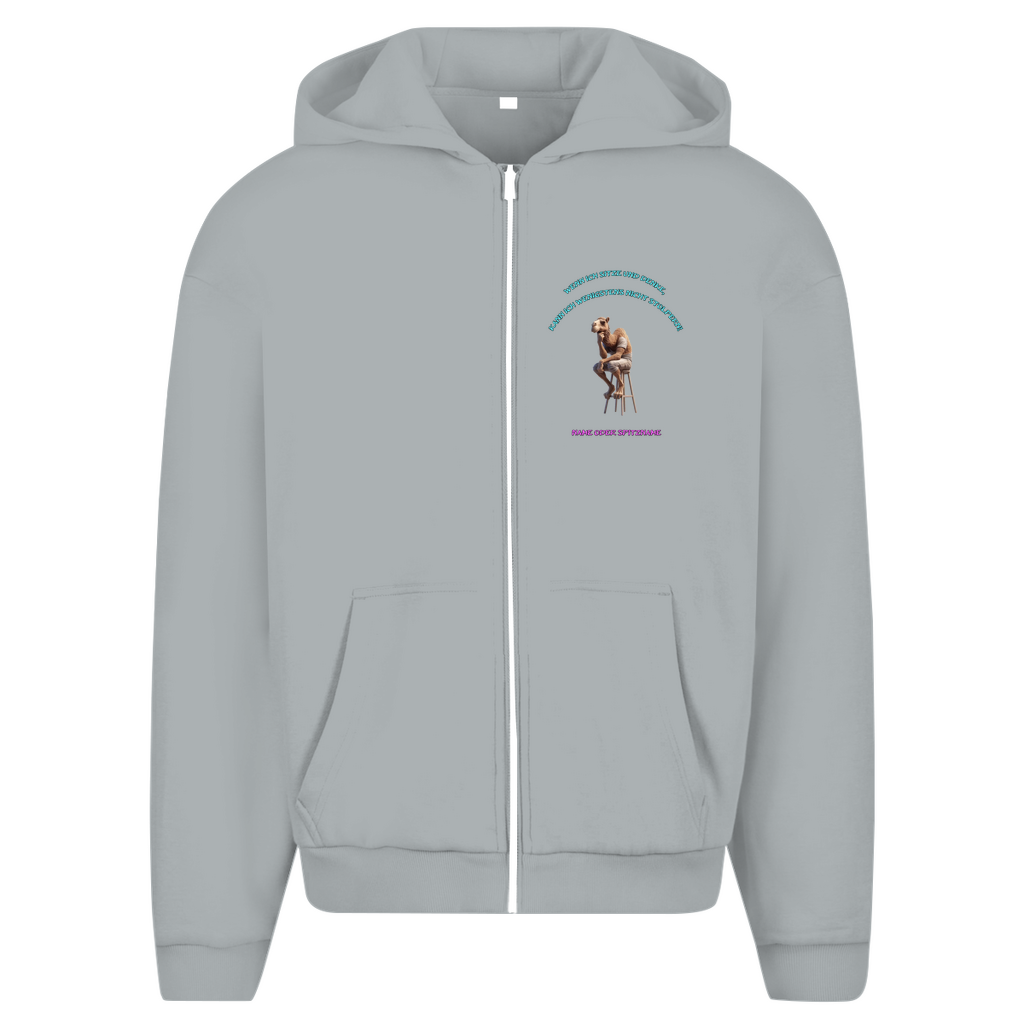 Modell Erna  * Elnika Oversize Zipper Hoodie  * Denkerpose