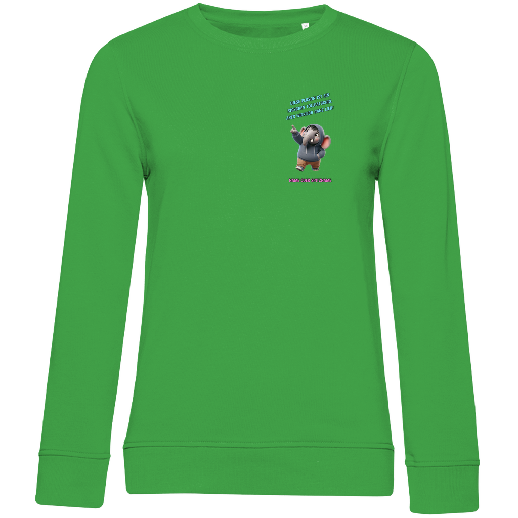 Modell Katharina - Elnika Damen Bio Sweatshirt - Tollpatschig aber lieb