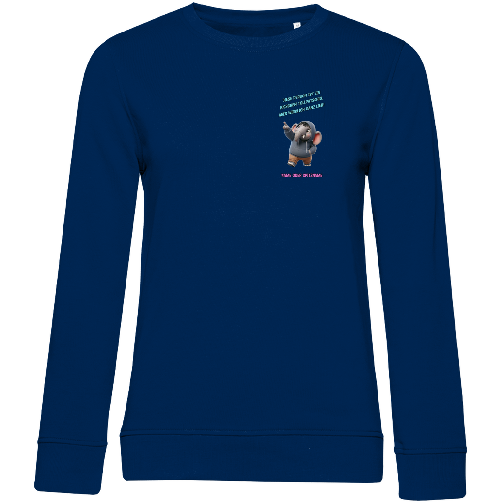 Modell Katharina - Elnika Damen Bio Sweatshirt - Tollpatschig aber lieb