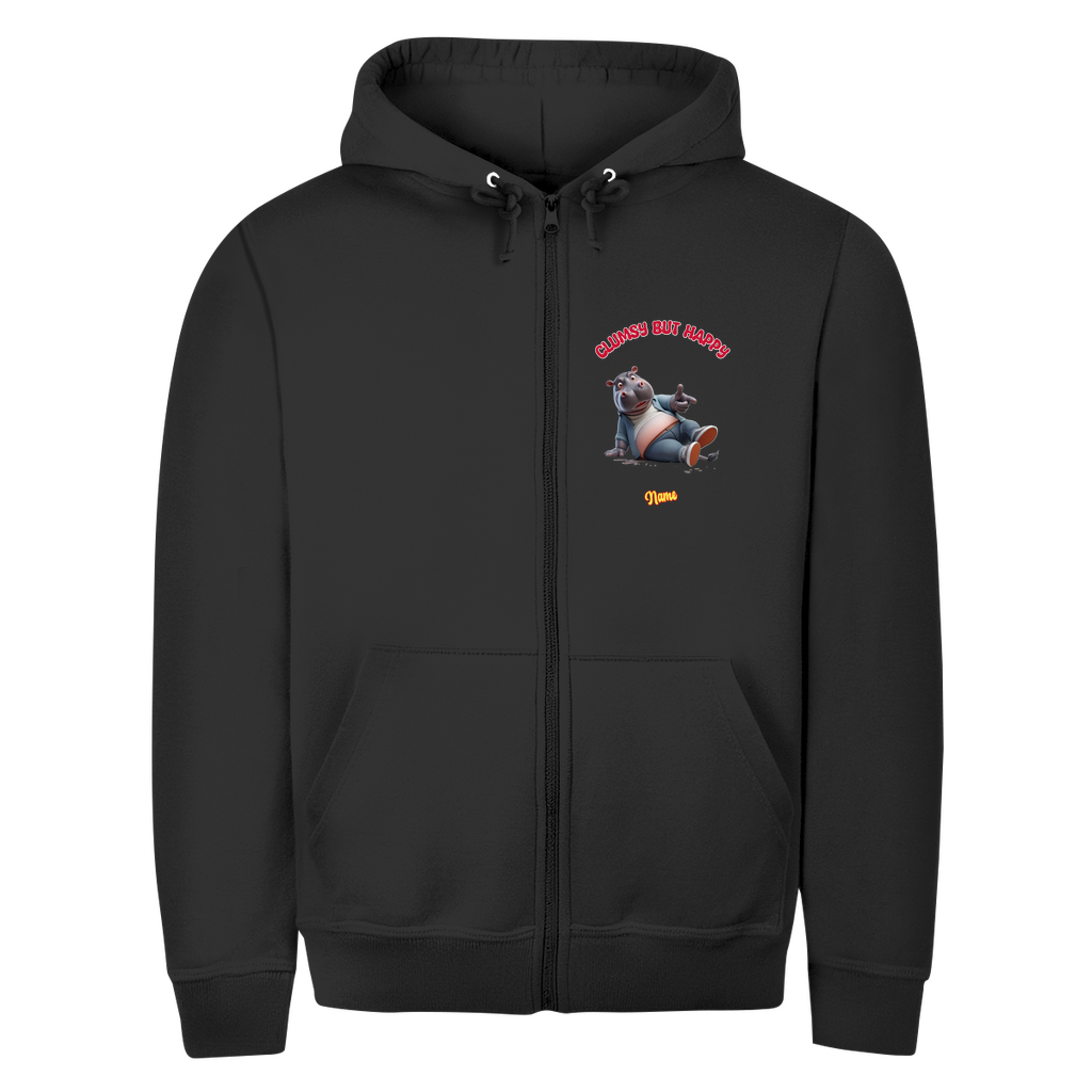 Modell Egon * Elnika Herren Zipper Hoodie  * Clumsy but happy