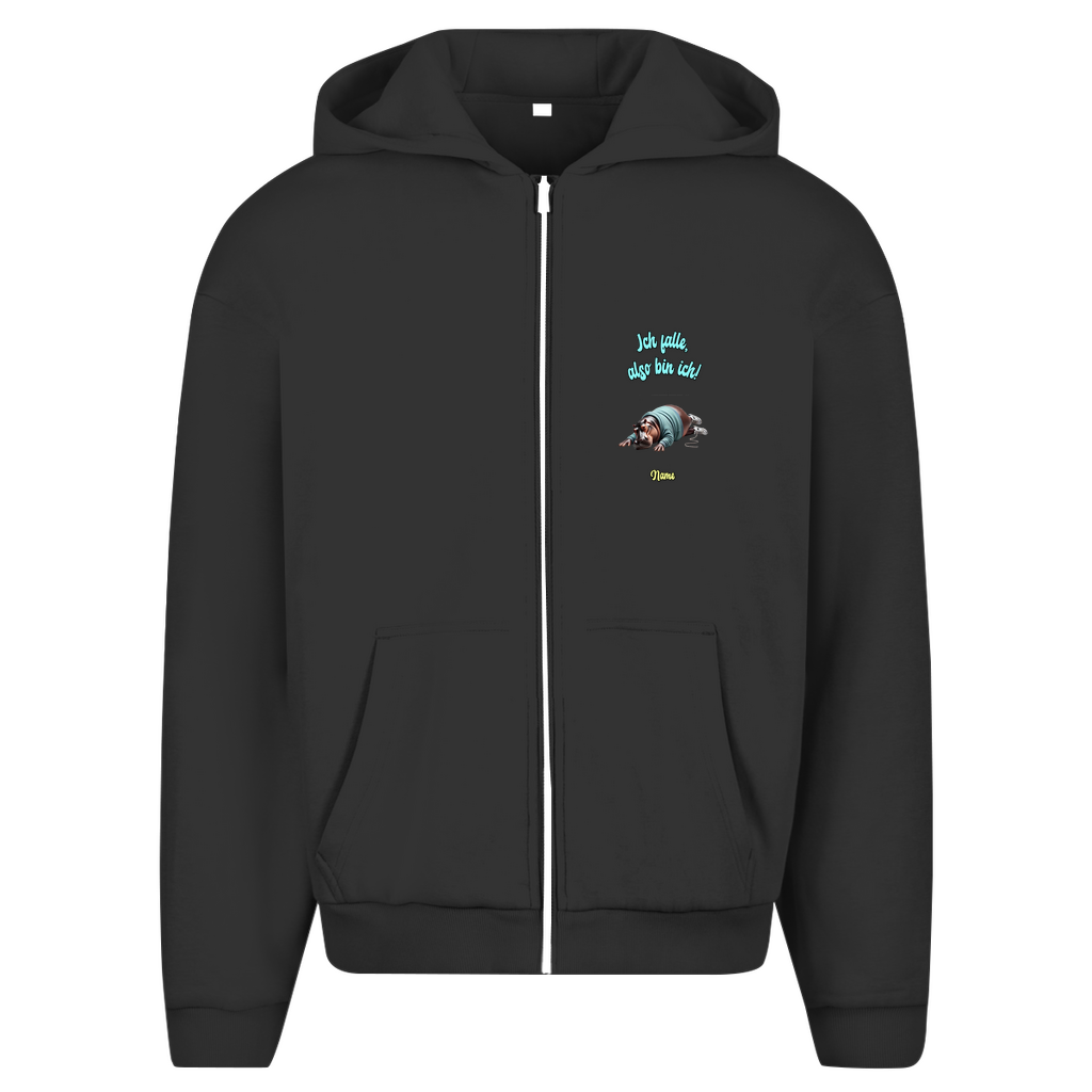 Modell Erna * Elnika Oversize Zipper Hoodie * Ich falle, also bin ich!