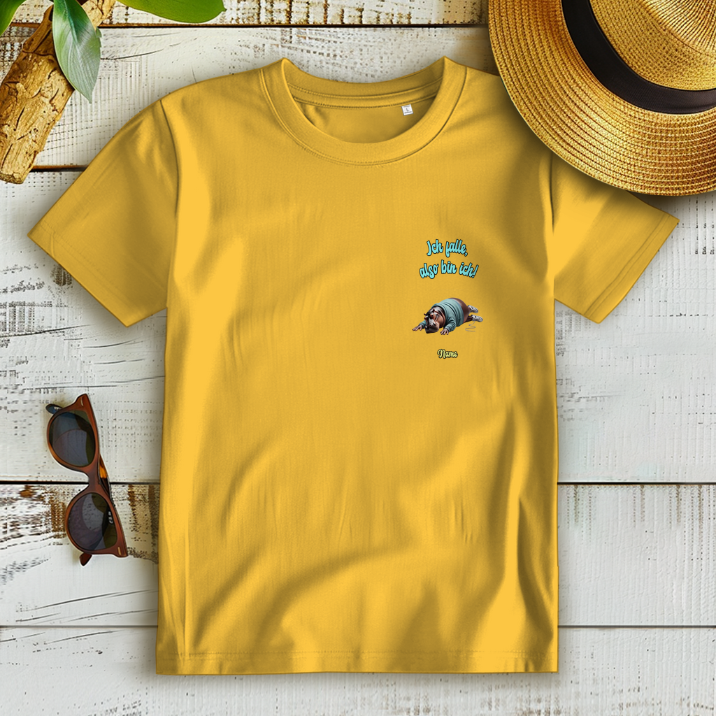 Modell Elfriede * Elnika Damen Bio T-Shirt * Ich falle, also bin ich!