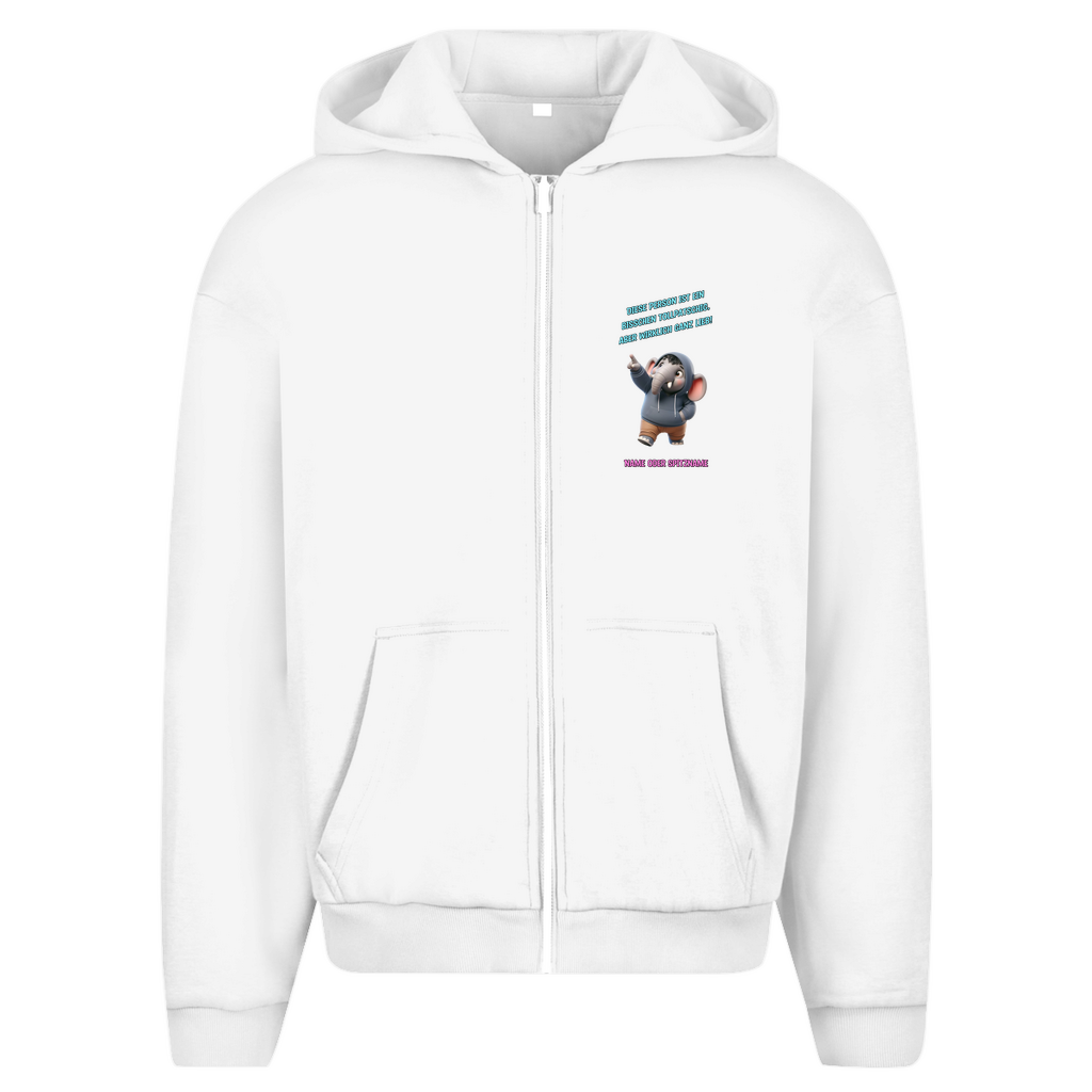 Modell Erna - Elnika Oversize Zipper Hoodie - Tollpatschig aber lieb