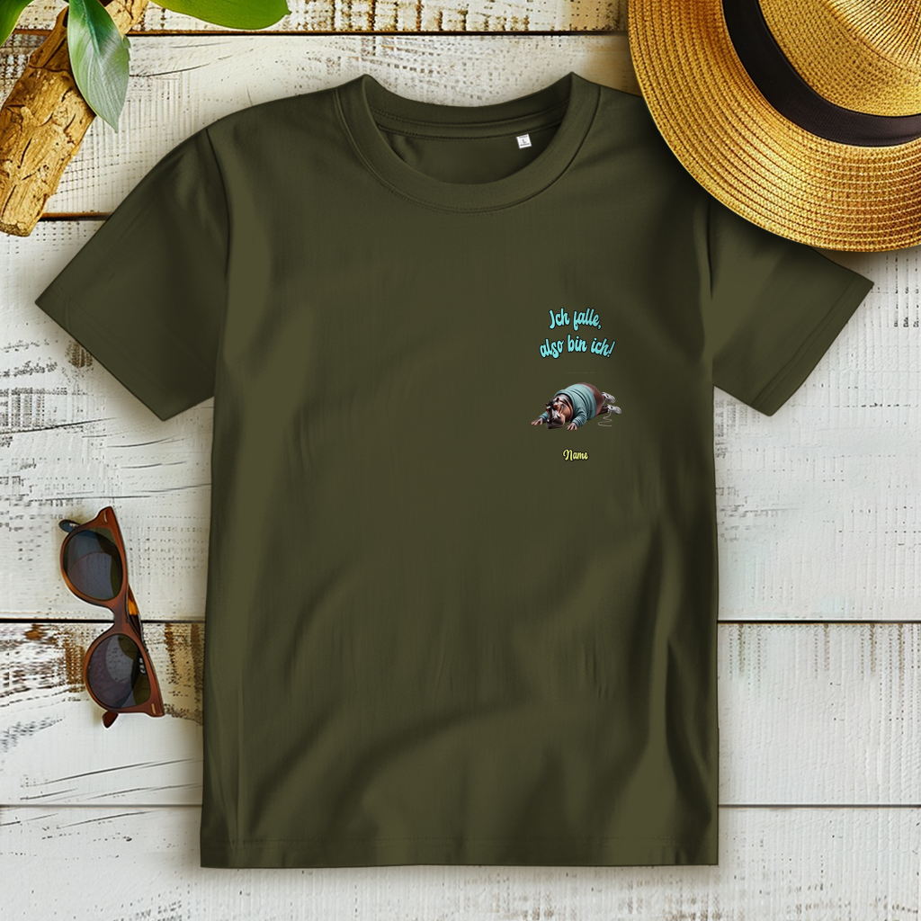 Modell Elfriede * Elnika Damen Bio T-Shirt * Ich falle, also bin ich!