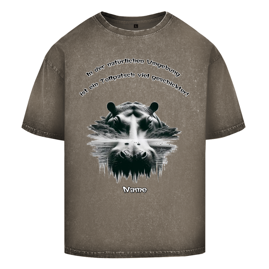 Modell Karsten * Elnika Oversize Washed T-Shirt * Natürliche Umgebung