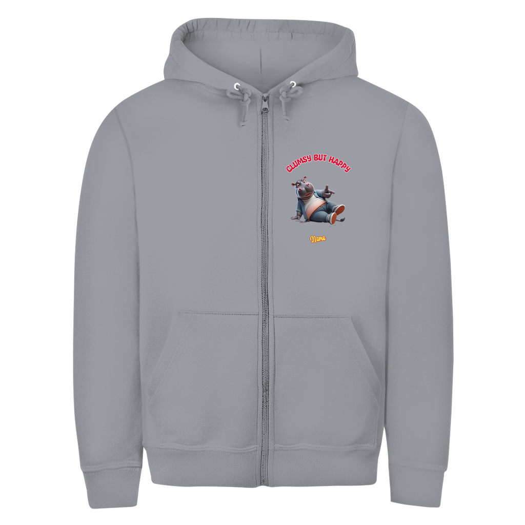 Modell Egon * Elnika Herren Zipper Hoodie  * Clumsy but happy