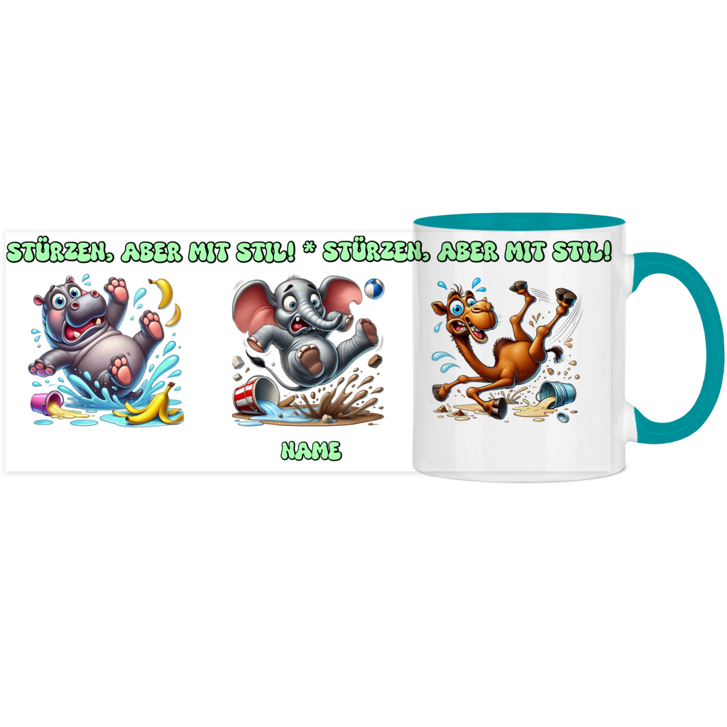 Elnika Panorama Tasse zweifarbig - Stürzen, aber mit Stil!