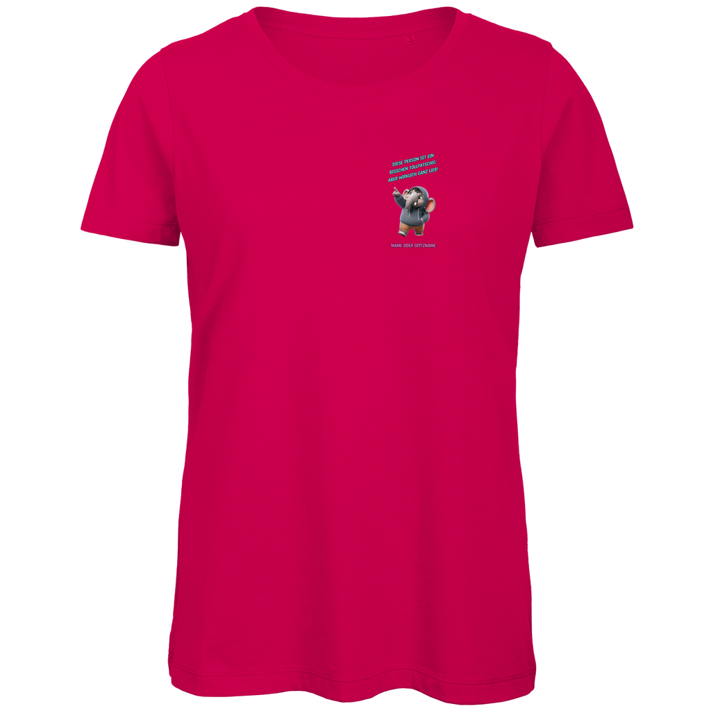 Modell Elfriede - Elnika Damen Bio T-Shirt - Tollpatschig aber lieb