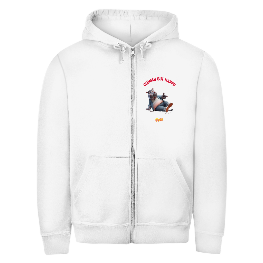Modell Egon * Elnika Herren Zipper Hoodie  * Clumsy but happy