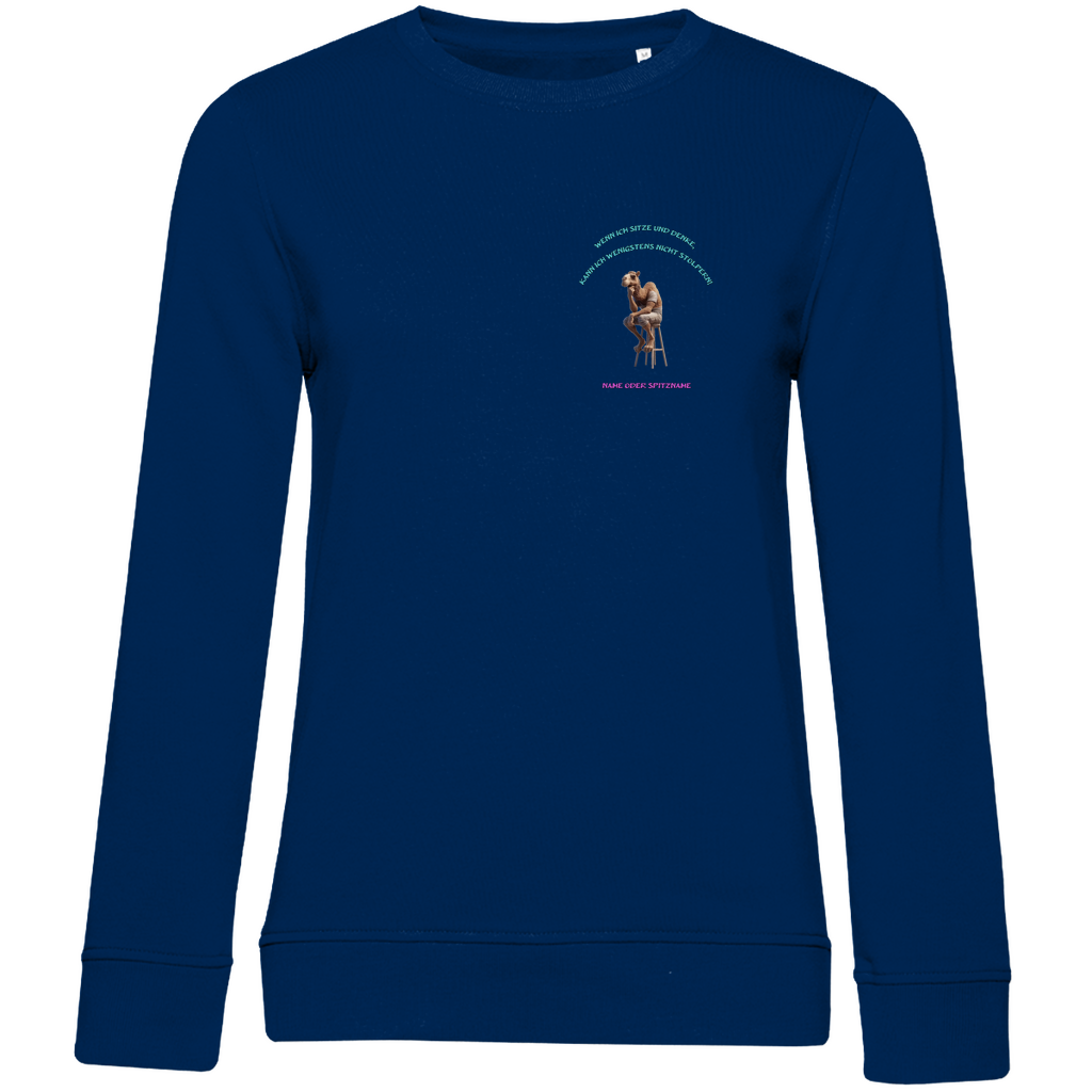 Modell Katharina  * Elnika Damen Bio Sweatshirt  * Denkerpose