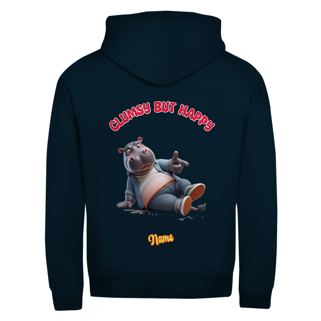 Modell Egon * Elnika Herren Zipper Hoodie  * Clumsy but happy