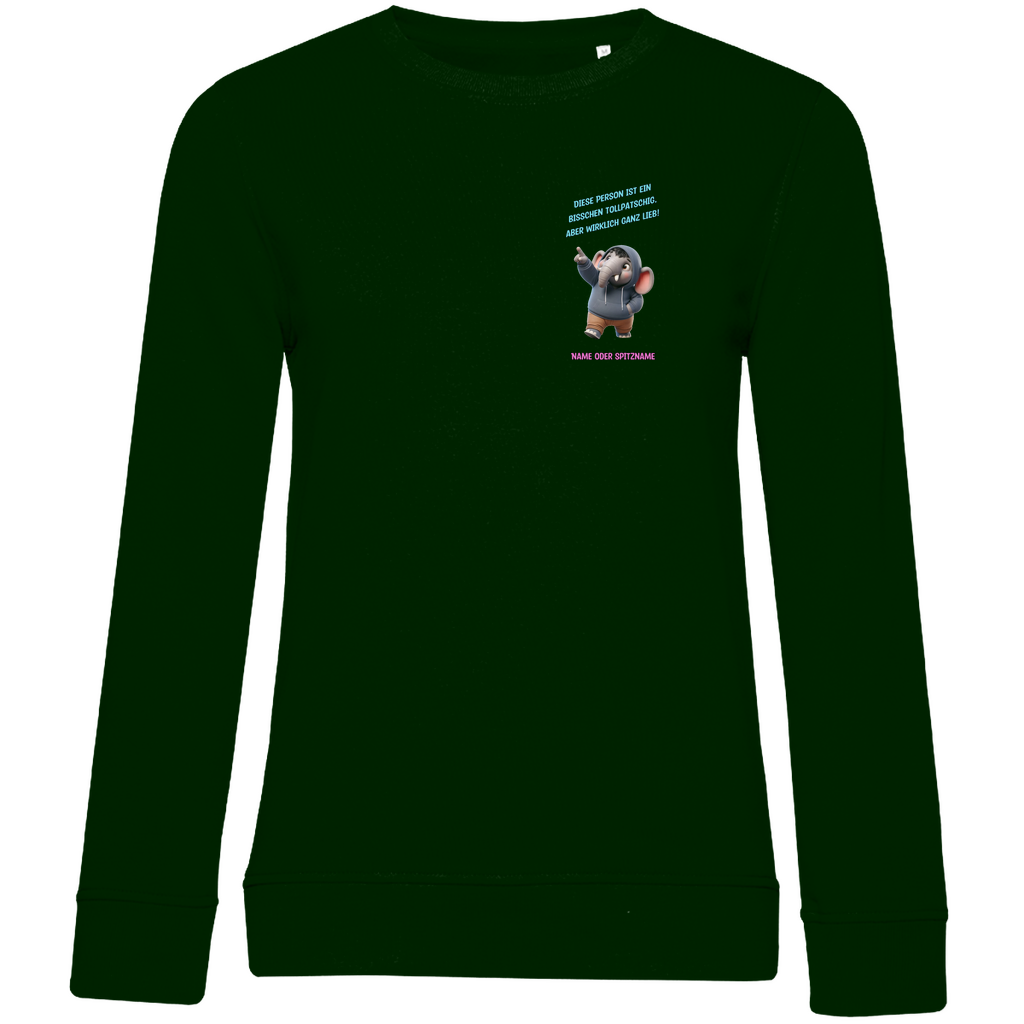 Modell Katharina - Elnika Damen Bio Sweatshirt - Tollpatschig aber lieb