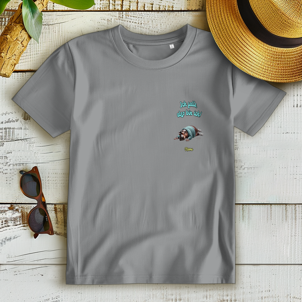 Modell Elfriede * Elnika Damen Bio T-Shirt * Ich falle, also bin ich!