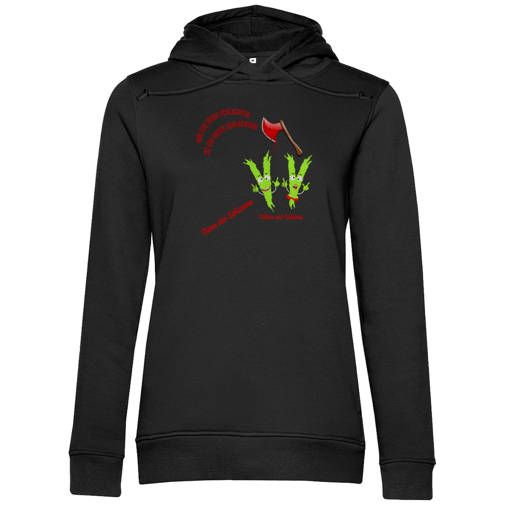 Modell Elvira - Elnika Damen Bio Hoodie - Nur ein toter Schlachter