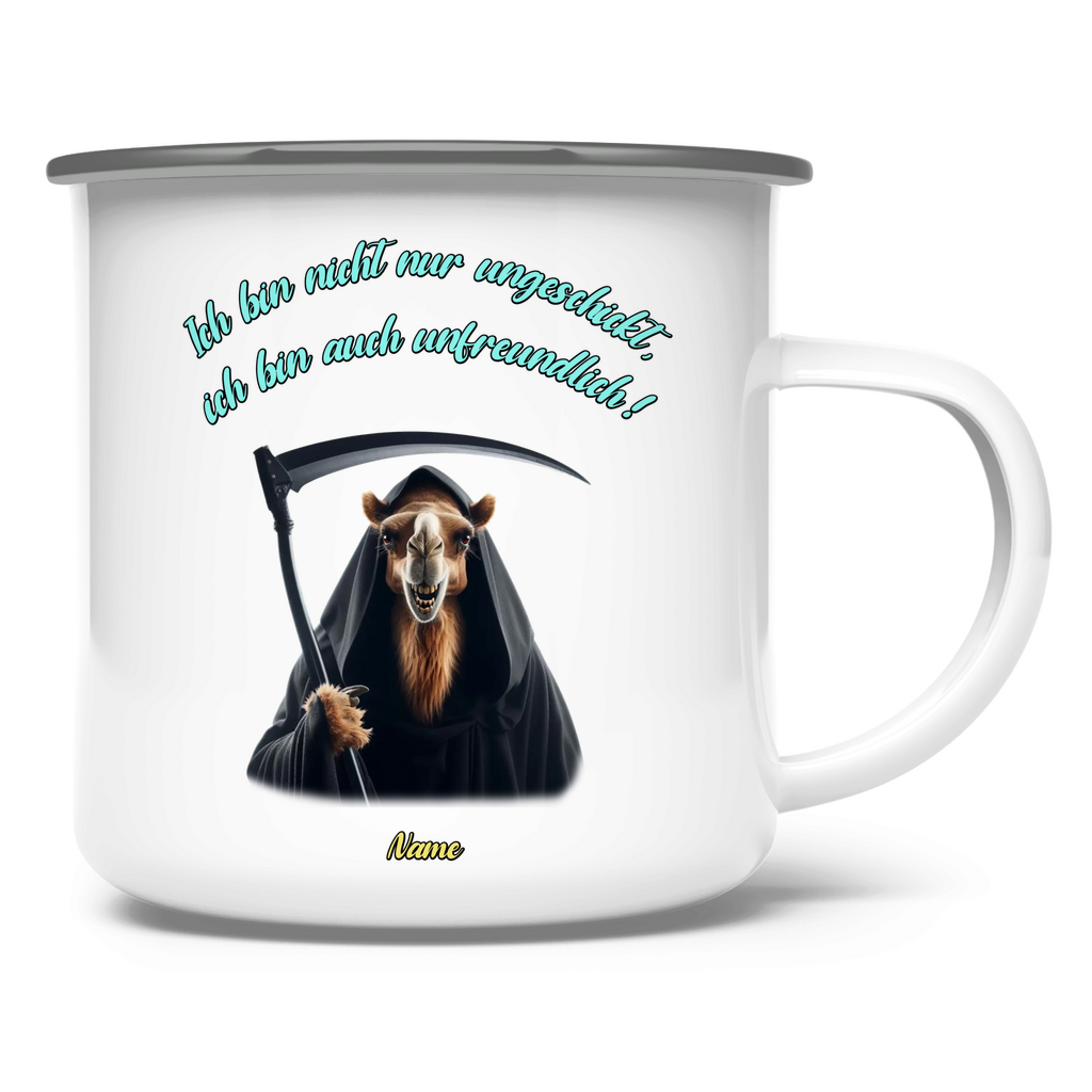 Elnika Emaille Tasse * Unfreundlich