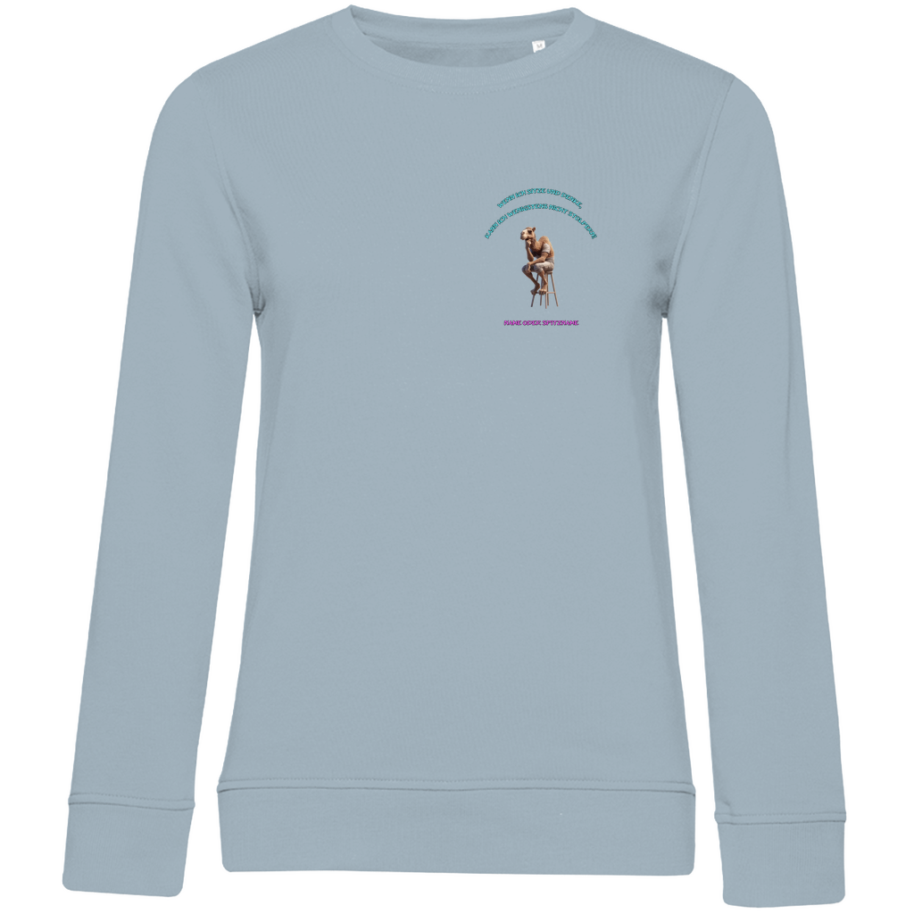 Modell Katharina  * Elnika Damen Bio Sweatshirt  * Denkerpose
