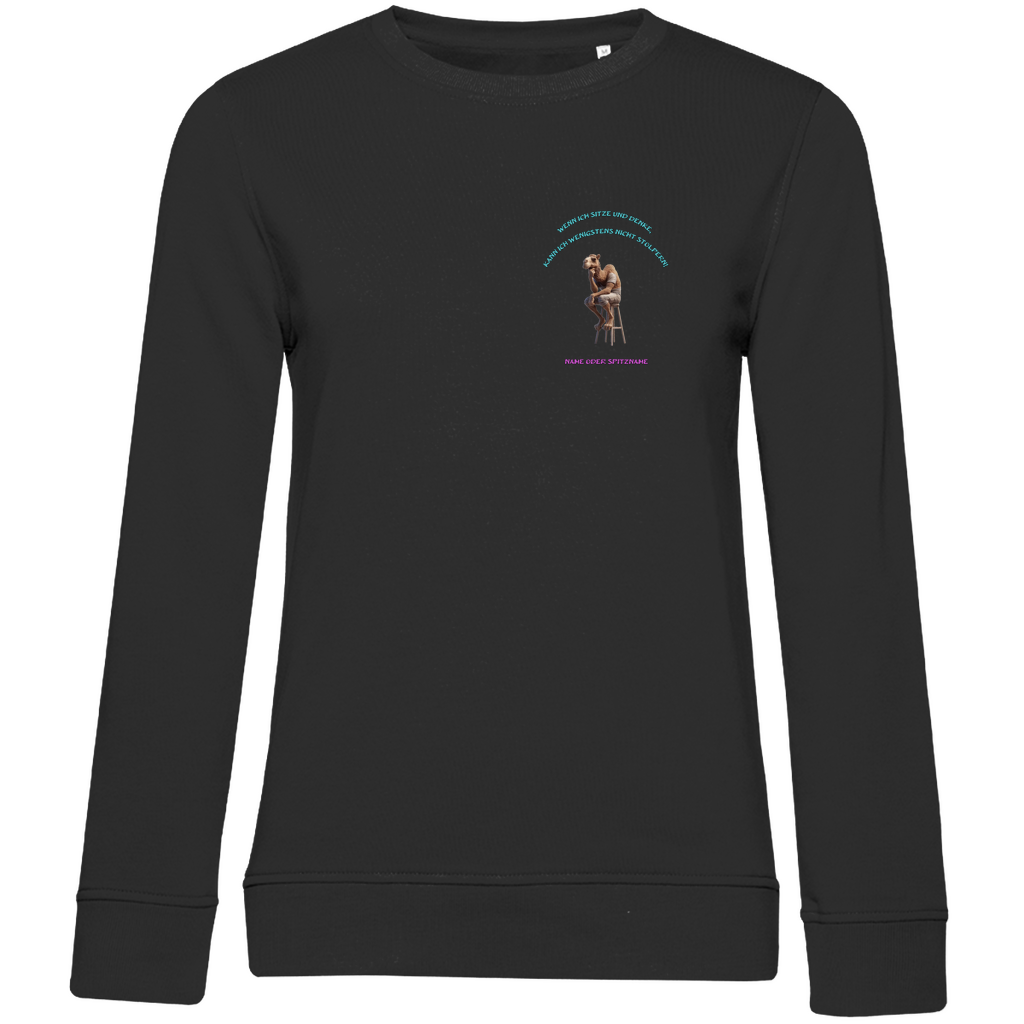 Modell Katharina  * Elnika Damen Bio Sweatshirt  * Denkerpose