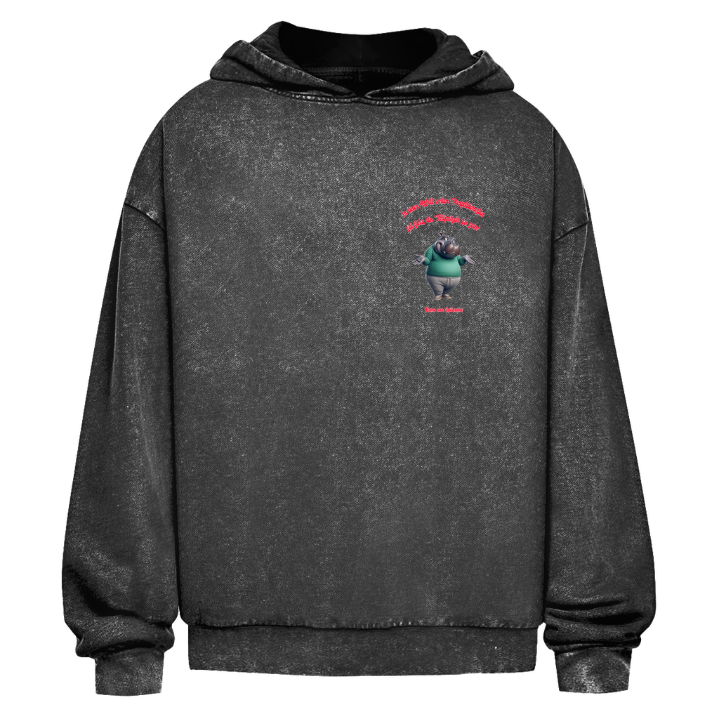 Modell Nicole * Oversize Washed Hoodie * Stolz ein Tollpatsch zu sein
