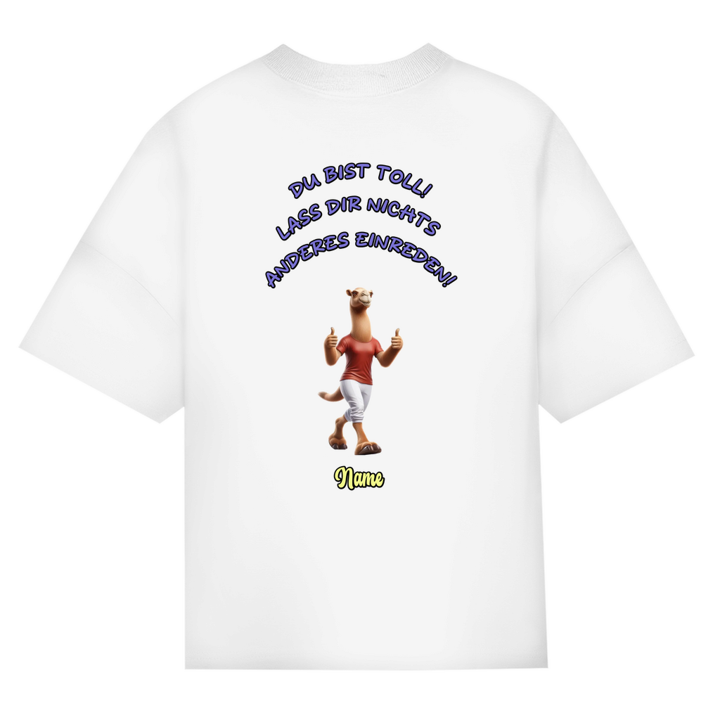 Modell Niklas - Elnika Oversize Bio T-Shirt - Du bist toll
