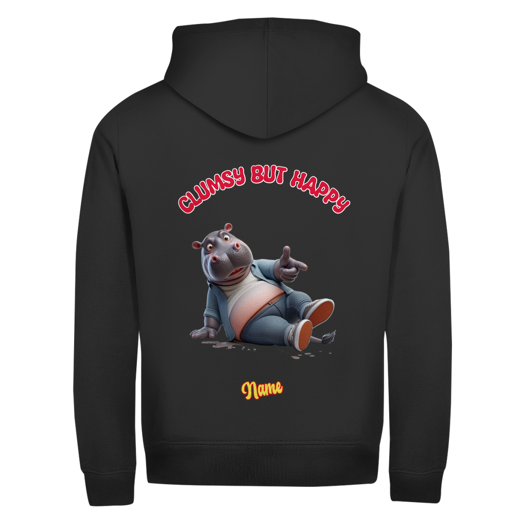 Modell Egon * Elnika Herren Zipper Hoodie  * Clumsy but happy
