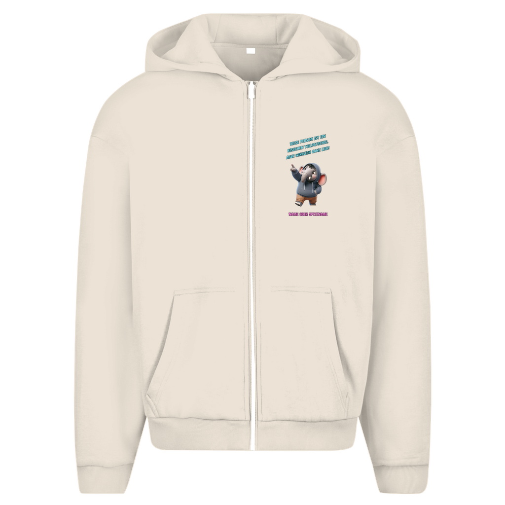 Modell Erna - Elnika Oversize Zipper Hoodie - Tollpatschig aber lieb