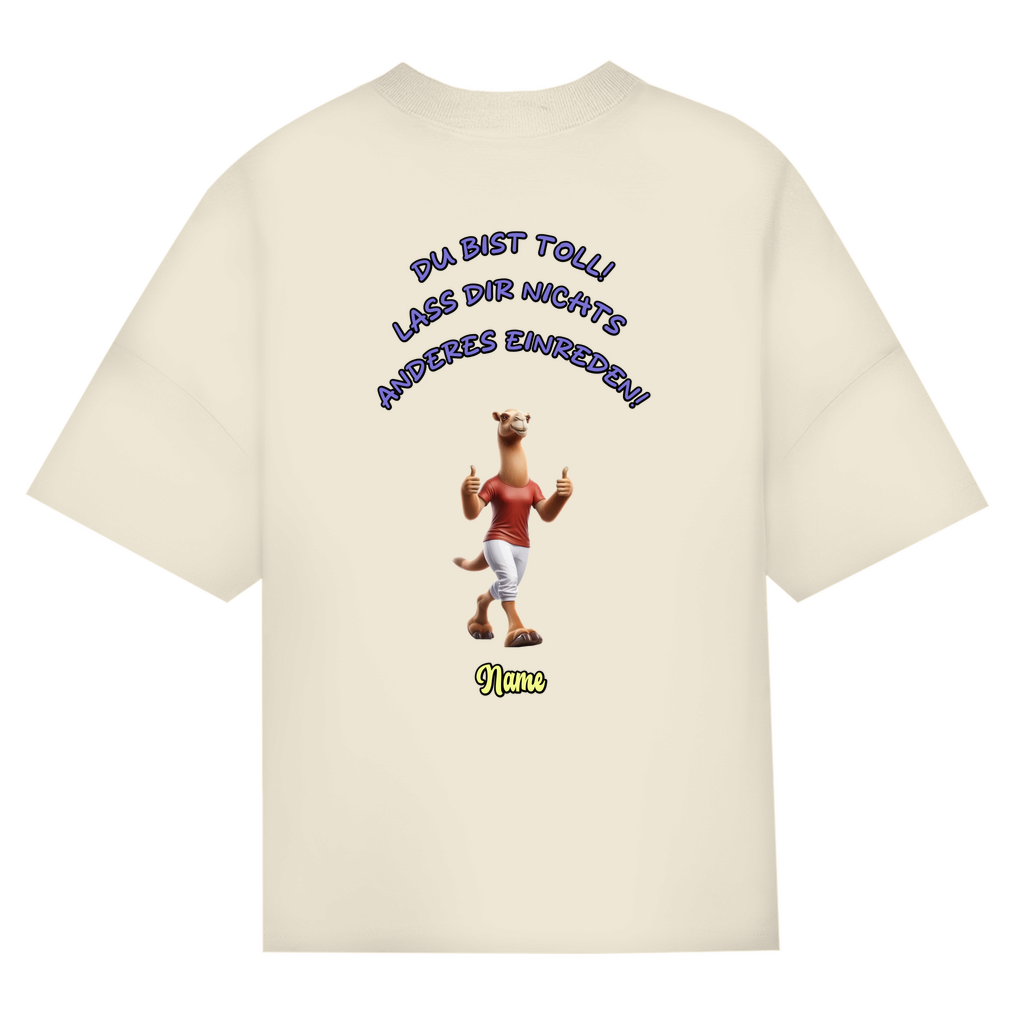 Modell Niklas - Elnika Oversize Bio T-Shirt - Du bist toll