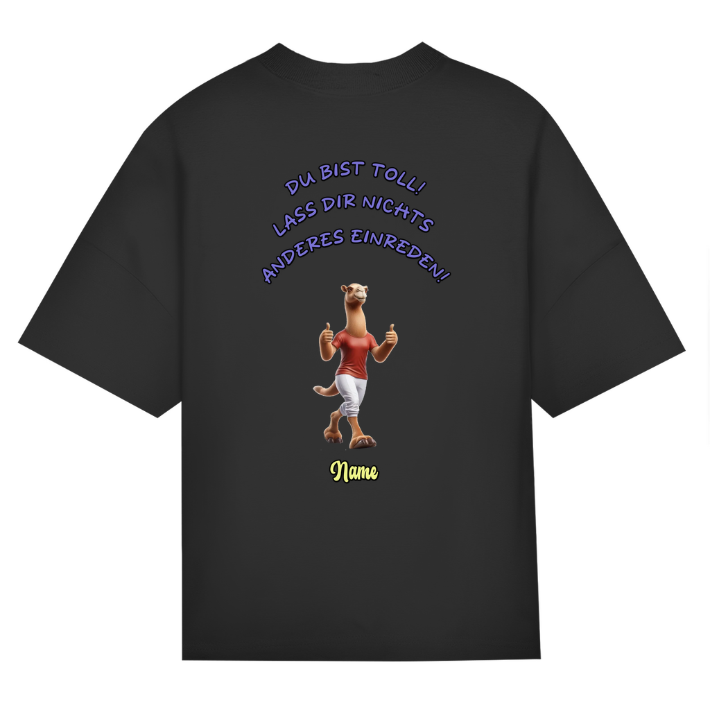 Modell Niklas - Elnika Oversize Bio T-Shirt - Du bist toll